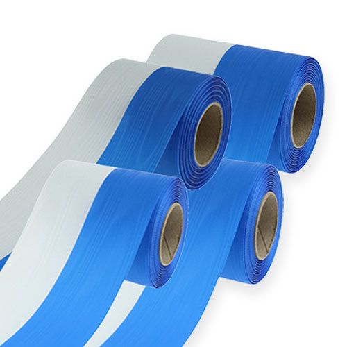 Nastri per ghirlande moiré blu-bianco