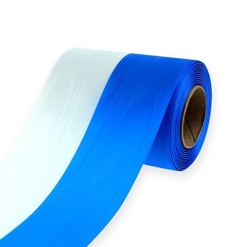Nastri per ghirlande Moiré blu-bianco 125 mm