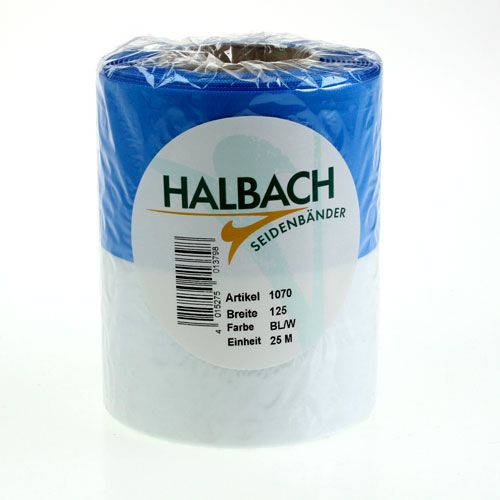 Prodotto Nastri per ghirlande Moiré blu-bianco 125 mm