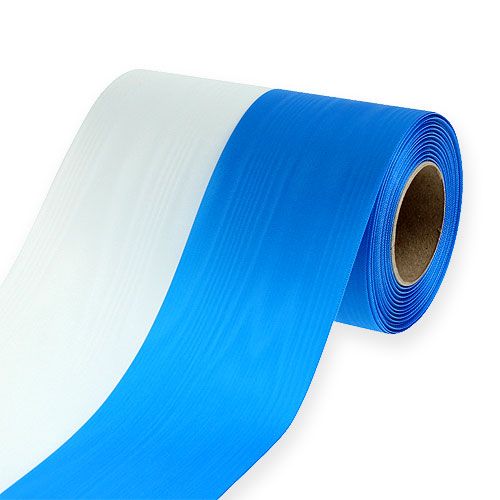 Nastri ghirlanda moiré blu-bianco 150 mm