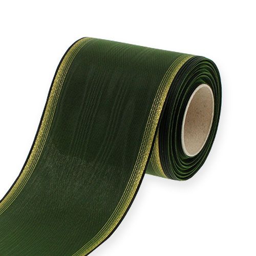 Floristik24 Nastro per ghirlanda Moiré 100mm, verde scuro