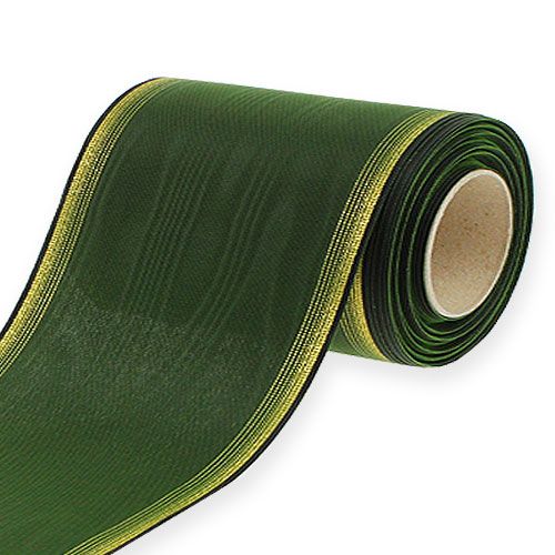 Floristik24 Nastro per ghirlanda Moiré 150mm, verde scuro