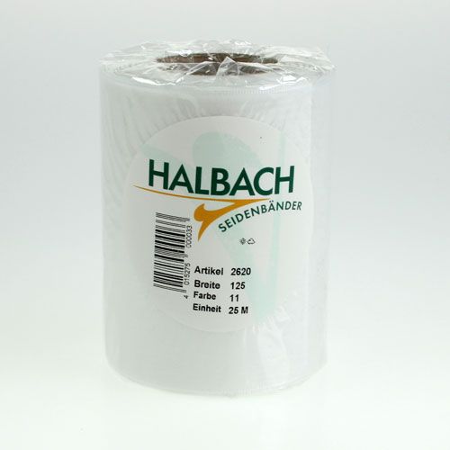 Floristik24 Nastro ghirlanda bianco 125 mm 25 m