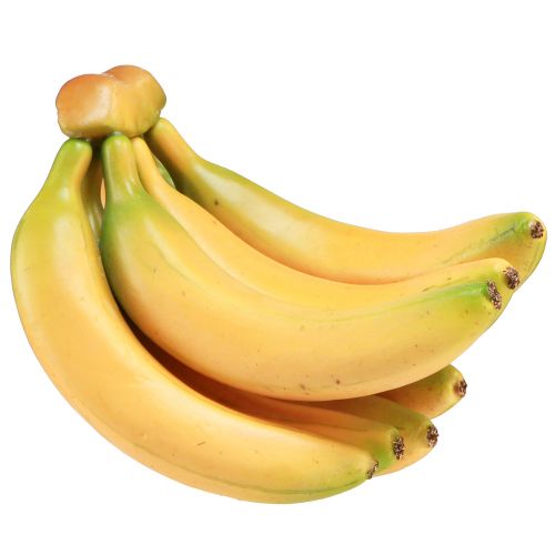 Floristik24 Banane artificiali sotto forma di mazzo di manichino alimentare gialle 21 cm
