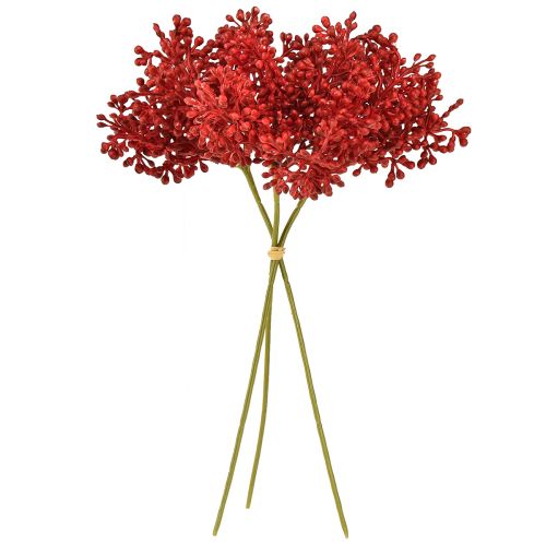 Floristik24 Decorazione rossa con bacche artificiali per corona dell'Avvento 32 cm, 3 pezzi per mazzo