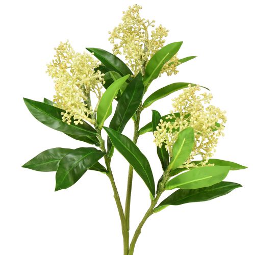 Prodotto Crema di fiori artificiali Skimmia japonica Skimmie 45 cm 2 pezzi
