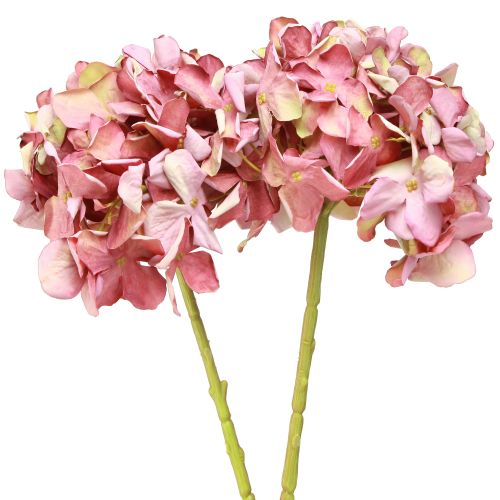 Prodotto Ortensia artificiale grande rosa malva Ø15cm L58cm 2 pezzi