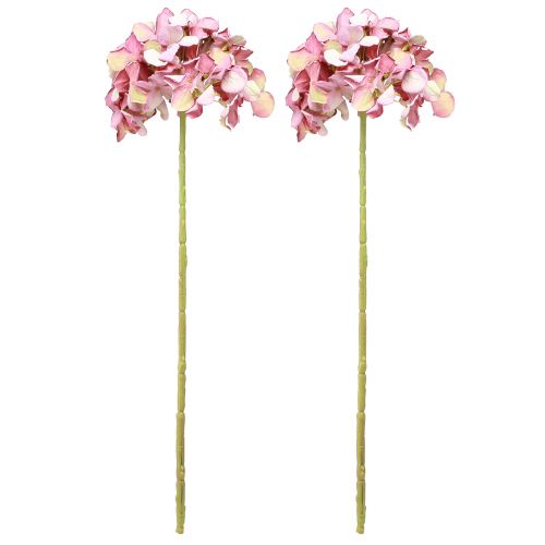 Prodotto Ortensia artificiale grande rosa malva Ø15cm L58cm 2 pezzi