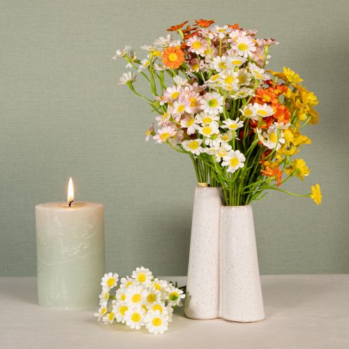 Prodotto Camomilla artificiale come bouquet di fiori per una decorazione naturale e di facile manutenzione, 28 cm, 3 pezzi