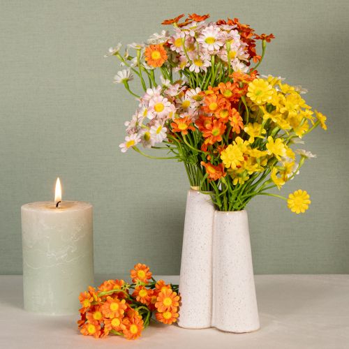 Prodotto Camomilla artificiale come bouquet di fiori per una decorazione fresca e di facile manutenzione, 28 cm, 3 pezzi