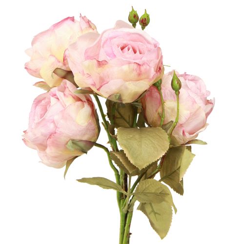 Floristik24 Rose artificiali rose artificiali fiori di seta rosa L44cm 4 pz