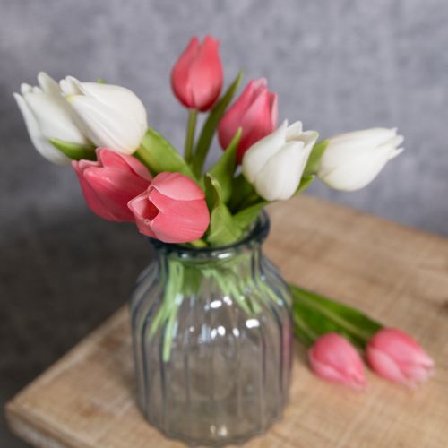 Prodotto Tulipano artificiale, decorazione realistica, fiore artificiale durevole per la casa, 21 cm, 6 pezzi