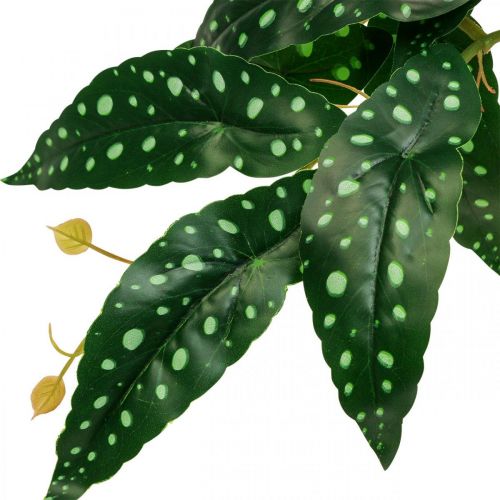 Begonia Artificiale Pianta Artificiale Verde, Verde Scuro 42×28cm