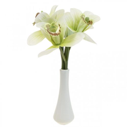 Orchidee artificiali fiori artificiali in vaso bianco/verde  28 cm-2960507A3
