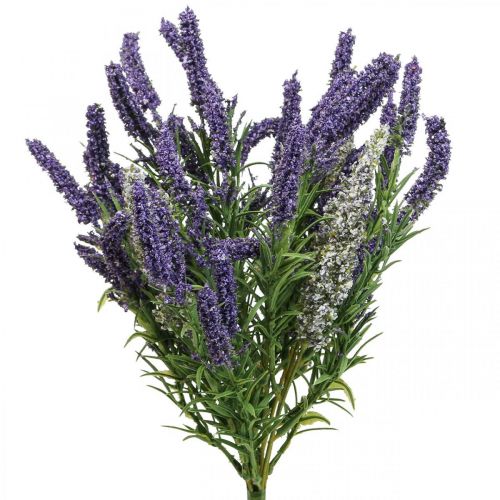 Floristik24 Lavanda artificiale pianta artificiale decorativa viola arbusto bianco 46 cm