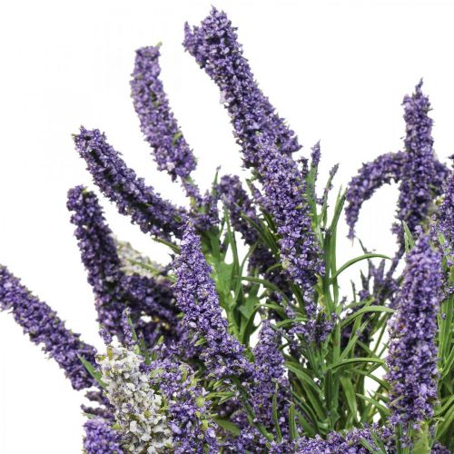 Floristik24 Lavanda artificiale pianta artificiale decorativa viola arbusto bianco 46 cm
