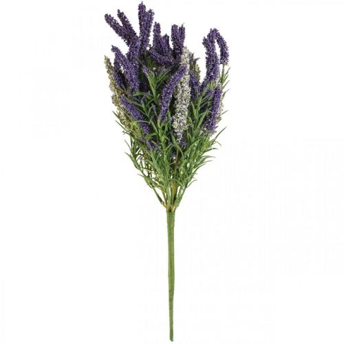 Floristik24 Lavanda artificiale pianta artificiale decorativa viola arbusto bianco 46 cm