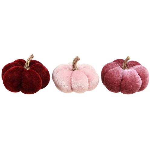 Prodotto Zucca in tessuto decorazione velluto rosa bordeaux Ø7cm 9 pz