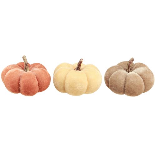 Prodotto Tessuto decorativo zucca zucche giallo beige rosso marrone Ø7cm 9 pz