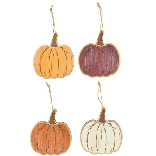 Prodotto Decorazione zucca da appendere decorazione in legno autunno 14,5x13 cm 8 pz