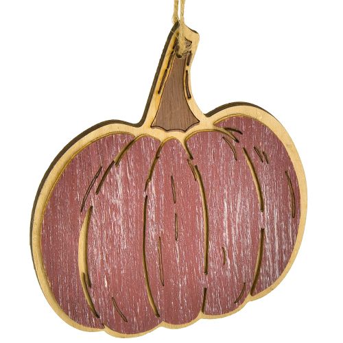 Prodotto Decorazione zucca da appendere decorazione in legno autunno 14,5x13 cm 8 pz