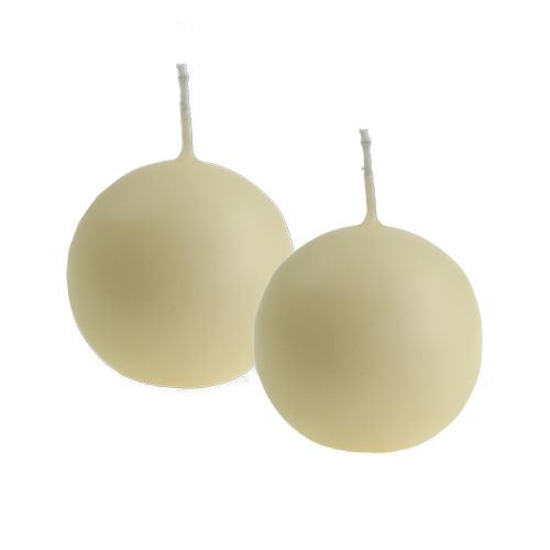 Floristik24 Candele a sfera 60mm crema 16 pezzi