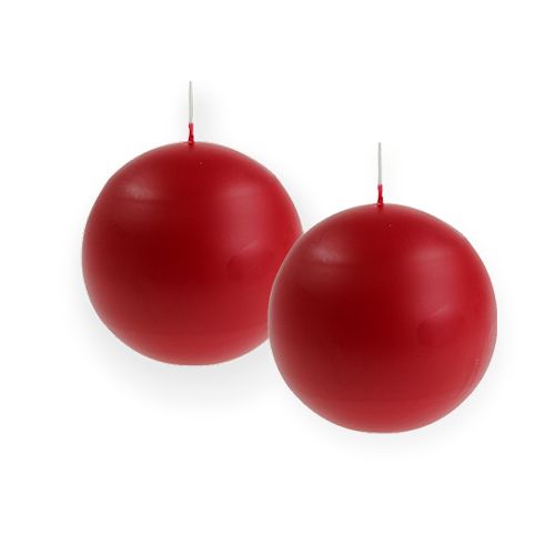 Floristik24 Candele a sfera 60mm rosse 16 pezzi