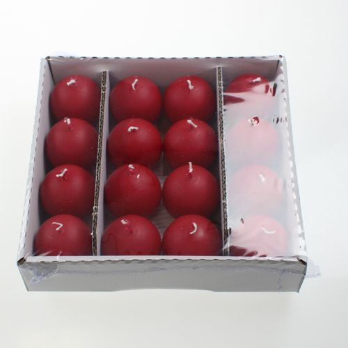 Floristik24 Candele a sfera 60mm rosse 16 pz