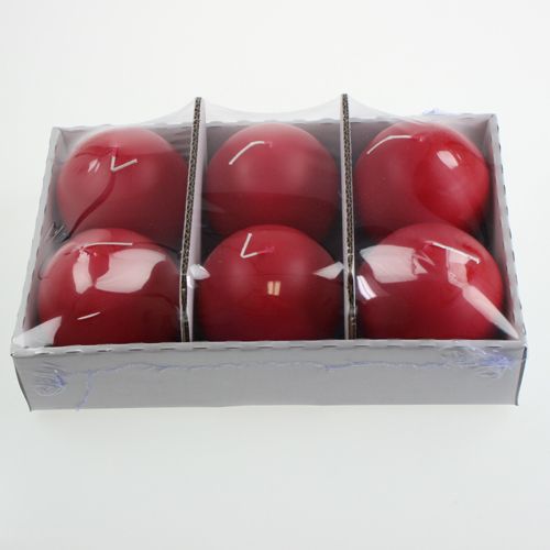 Prodotto Candele a sfera 80mm rosse 6pz