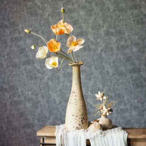 Prodotto Fiore di papavero artificiale per decorazioni e design di matrimoni, 95 cm, 3 pezzi