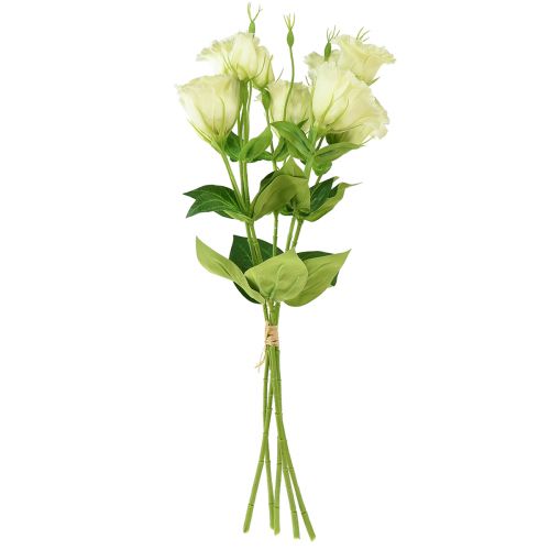 Prodotto Fiori artificiali Eustoma Lisianthus giallo verde 52 cm 5 pz