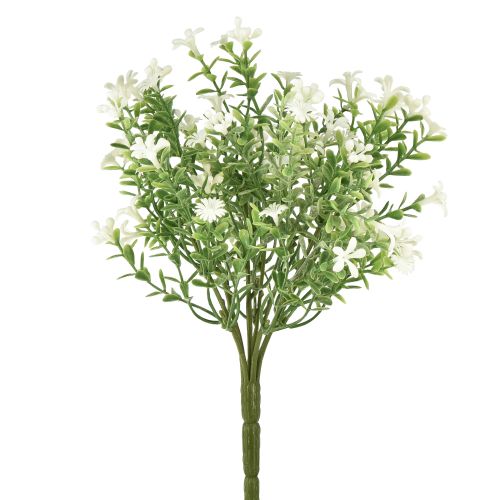Prodotto Fiori artificiali bianchi Bouquet di fiori artificiali pianta di ghiaccio bianca 26 cm