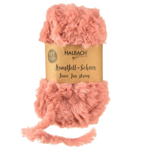 Floristik24 Cordoncino decorativo in pelliccia sintetica rosa cordoncino realizzato in pelliccia artificiale 50 g 30 m
