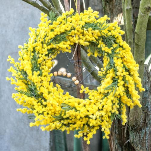 Prodotto Pianta artificiale Acacia argentata Mimosa Fioritura gialla 53cm 3 pezzi