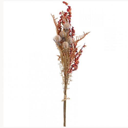 Prodotto Piante artificiali decorazione autunnale cardi bacche felce mazzo da 65 cm