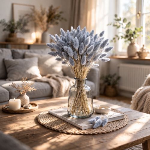 Prodotto Lagurus essiccato (Erba coda di lepre) Grigio per bouquet di fiori secchi 60 cm 75 g