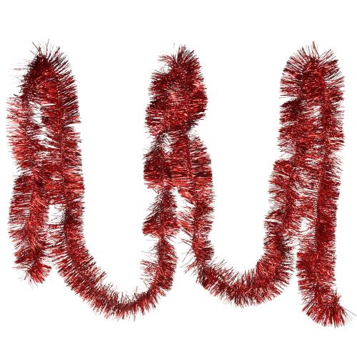 Floristik24 Ghirlanda festosa di orpelli rossi 270 cm - Brillante e vivace, perfetta per decorazioni natalizie e festive