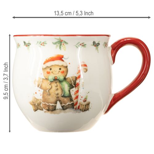 Prodotto Tazza in ceramica a forma di omino di pan di zenzero, tazza natalizia H9,5cm
