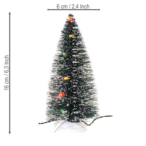 Prodotto Mini albero di Natale artificiale a LED per batteria 16 cm 2 pezzi