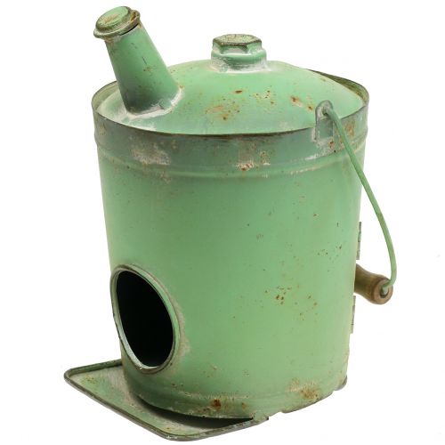 Floristik24 Birdhouse barile di petrolio verde antico Ø17cm H23cm