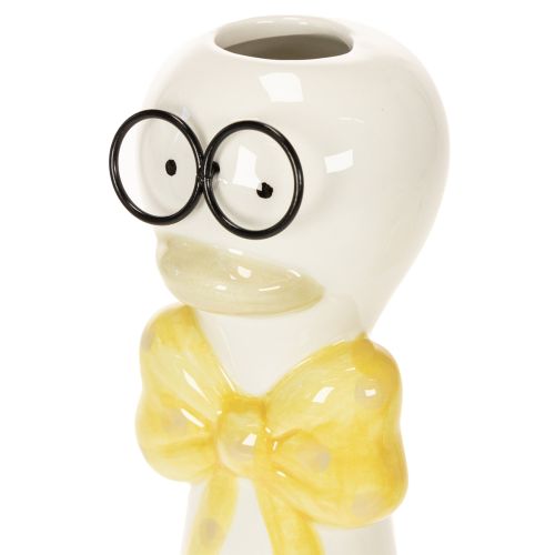 Set 3 Figure in Ceramica Anatre con Occhiali, 25 cm, Giallo e Bianco | Floristik24.it
