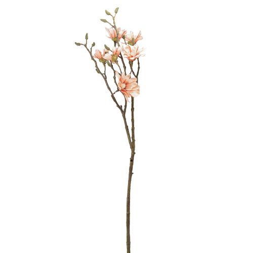 Floristik24 Ramo di magnolia con 6 fiori Magnolia artificiale salmone 84cm