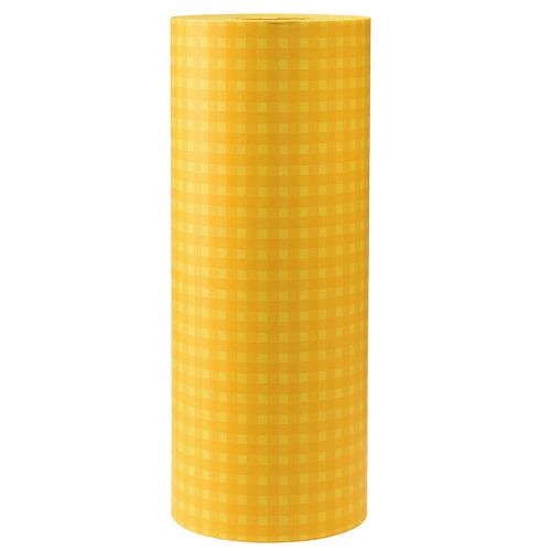 Prodotto Polsino di carta velina fiore di carta a quadretti gialli 25 cm 100 m