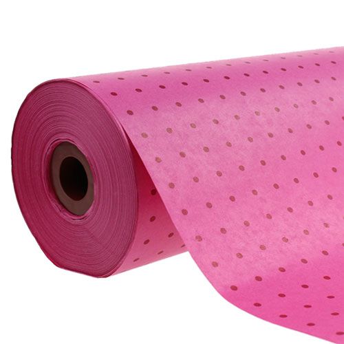 Prodotto Polsino di carta 25 cm 100 m pois rosa