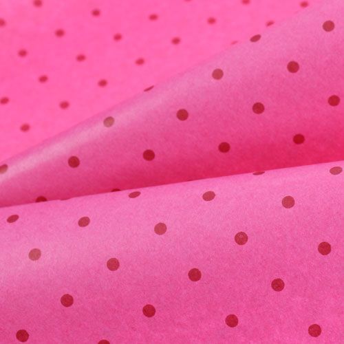 Prodotto Polsino di carta 25 cm 100 m pois rosa