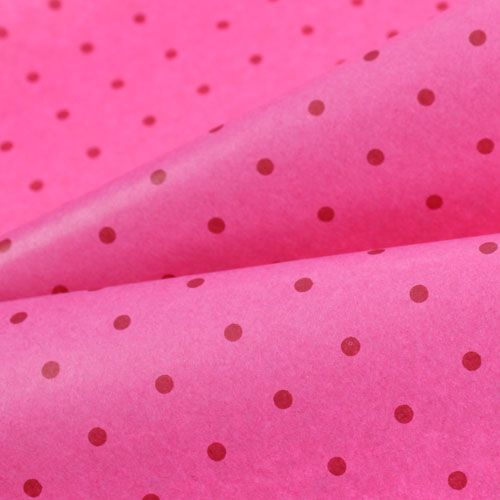 Floristik24 Polsino di carta 37,5 cm 100 m pois rosa
