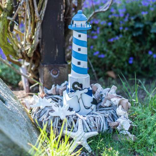 Faro decorativo marittimo azzurro 34cm | Floristik24.it