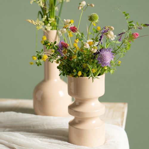Prodotto Vaso per fiori in metallo smaltato marrone cappuccino Ø9cm H17,5cm