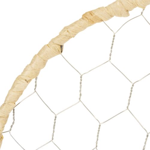 Prodotto Anello decorativo in metallo stile boho, argento, Ø28cm con rafia naturale, set da 4 - decorazione da appendere, decorazione da parete