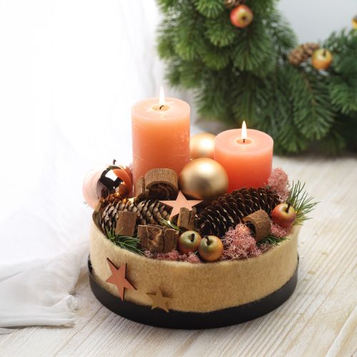 Prodotto Vassoio decorativo in metallo vassoio portacandele rotondo nero Ø25cm 2 pezzi
